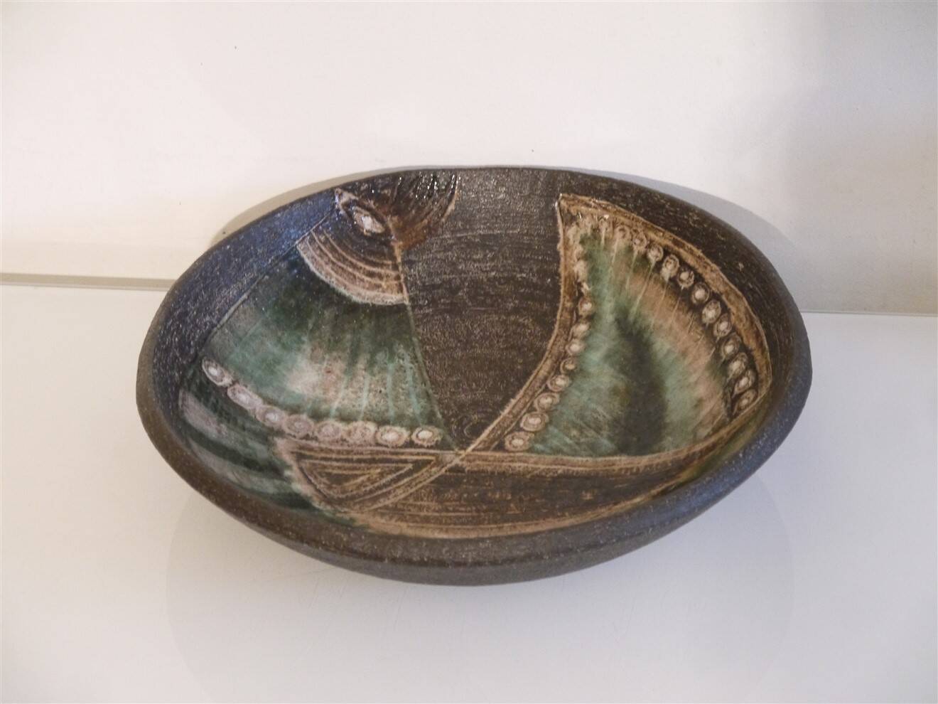 Swedish ceramic dish by Elsi Bourelius
