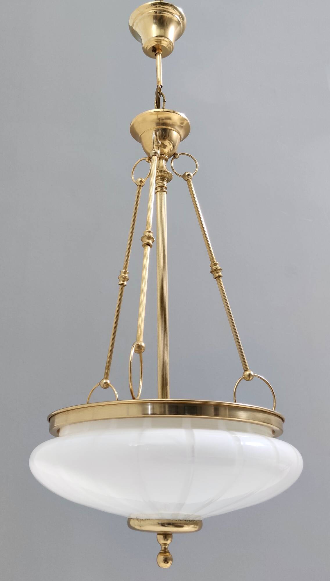 Vintage Murano Glass and Brass Ceiling Light in Neoclassical Style, Italy