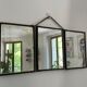 Vintage antique barber triptych mirror