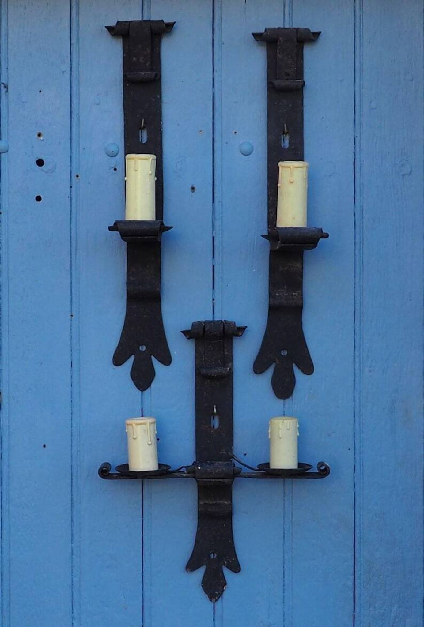 Forged Iron Castle Wall Lights: French Salvaged Sconces, Medieval Style