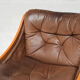 Pair of Danish armchairs in teak and leather 1970