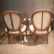 Pair of Louis XV style medallion armchairs.