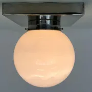 Design Chrome and glass Bauhaus Ceiling Lamp / Flushmounts, 1930s
