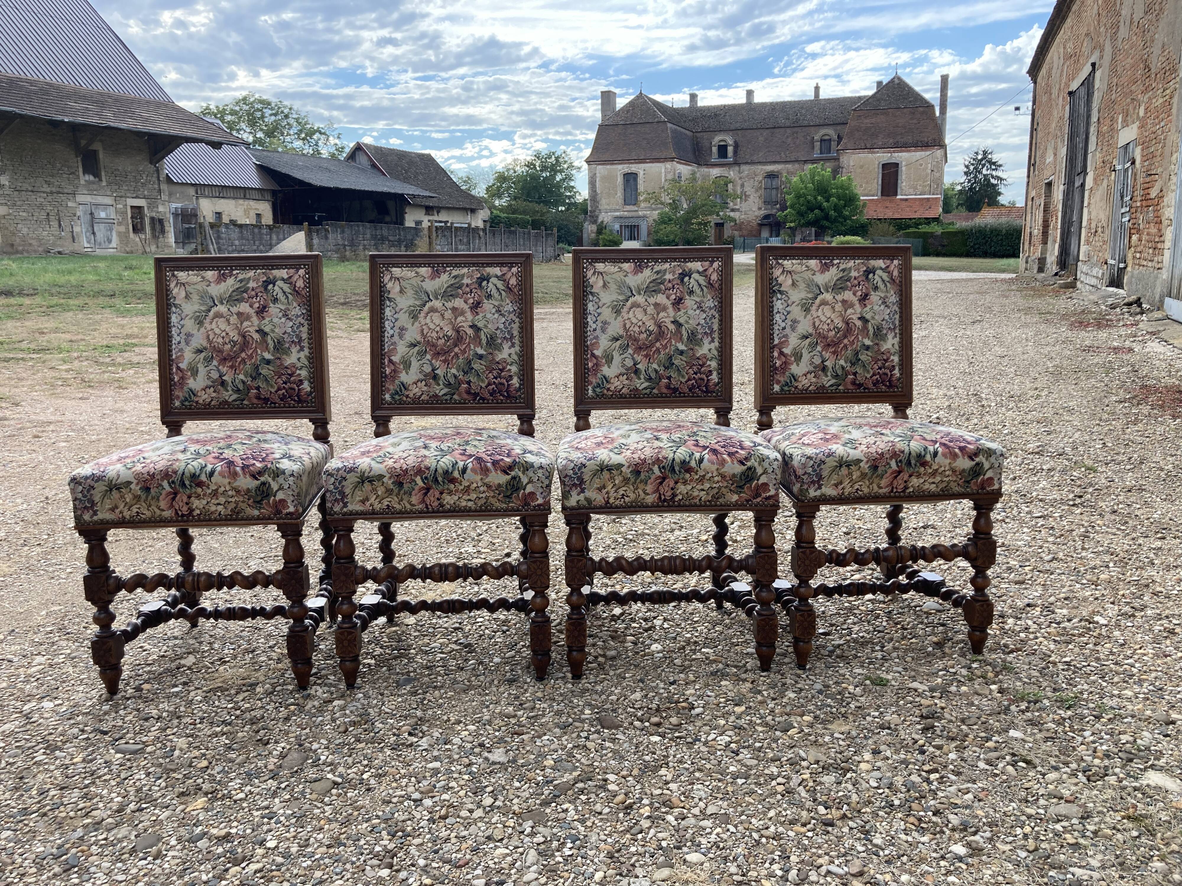 4 Louis XIII chairs