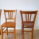 Ensemble de 3 chaises bistrot en bois 1950
