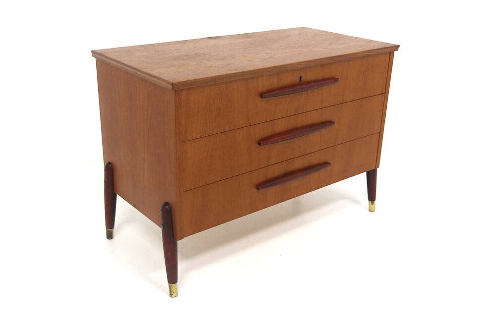 Commode scandinave en teck, Bröderna Gustavssons, Markaryd, Suède, 1960