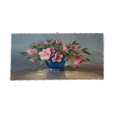 Old painting, still life with seringats, signed and dated 1953