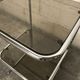 Sofa end in smoky glass and chrome metal, 70s