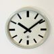 Grey Industrial Wall Clock from TN, 1960s