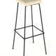 Set of 4 original vintage Bar Stools - black metal with fabric upholstery