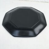 Set of 8 black glass plates