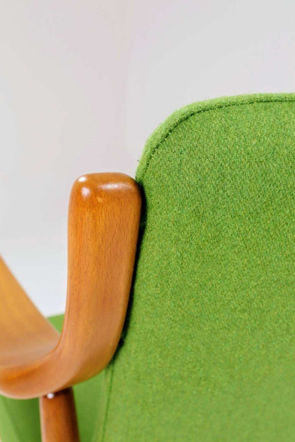 Vintage green wool office chair 1970