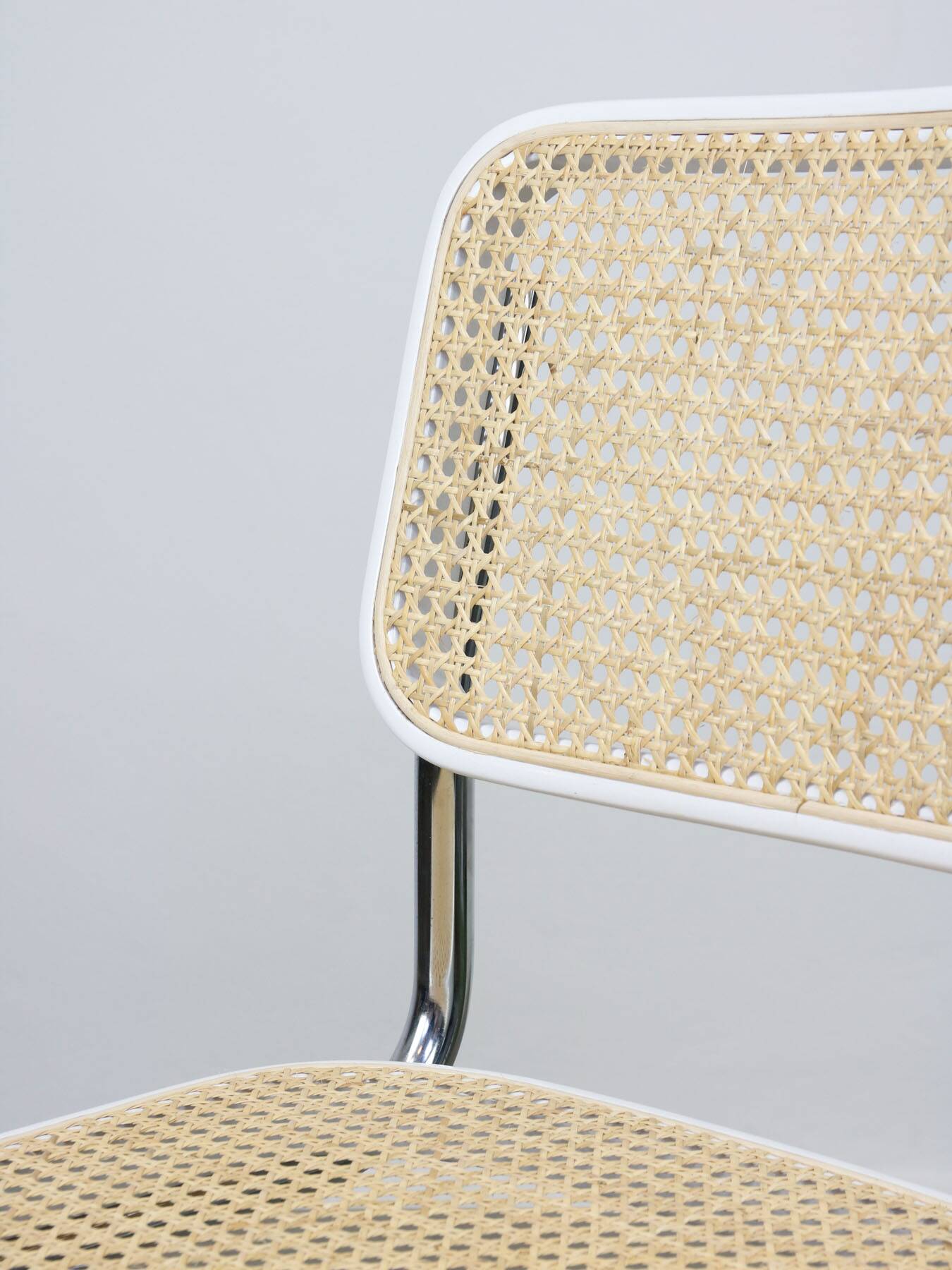 Vintage White Cesca B32 Chair by Marcel Breuer