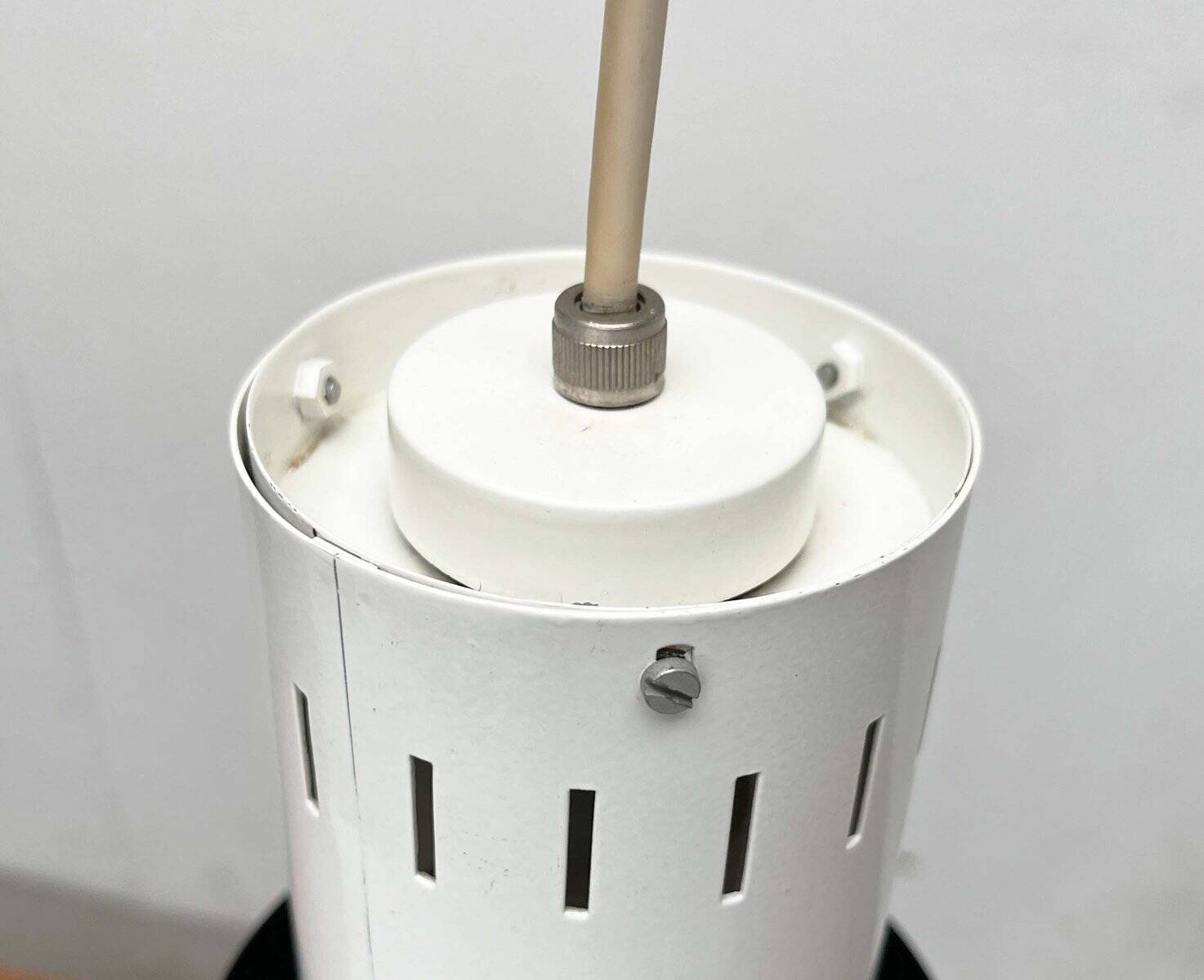 Mid-century minimalist Dutch suspensions attributed to Louis Kalff for Philips, 1950s, set of 4.