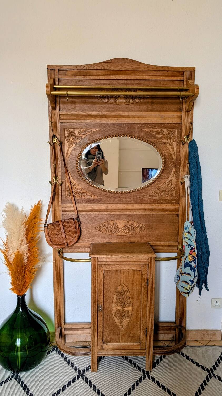 Art Deco wall coat rack