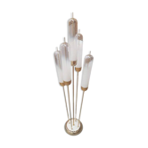 Lampadaire en verre de Murano de style Mid-Century Modern en laiton par Mazzega