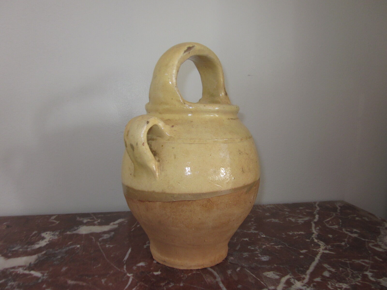 Old glazed sandstone pot