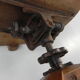 Oak office chair with spring mechanism and armrests