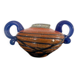 Vintage glass paste vase with handles