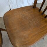 Ensemble de 4 chaises de salle à manger Windsor vintage : en bois des années 50 / STOL Kamnik