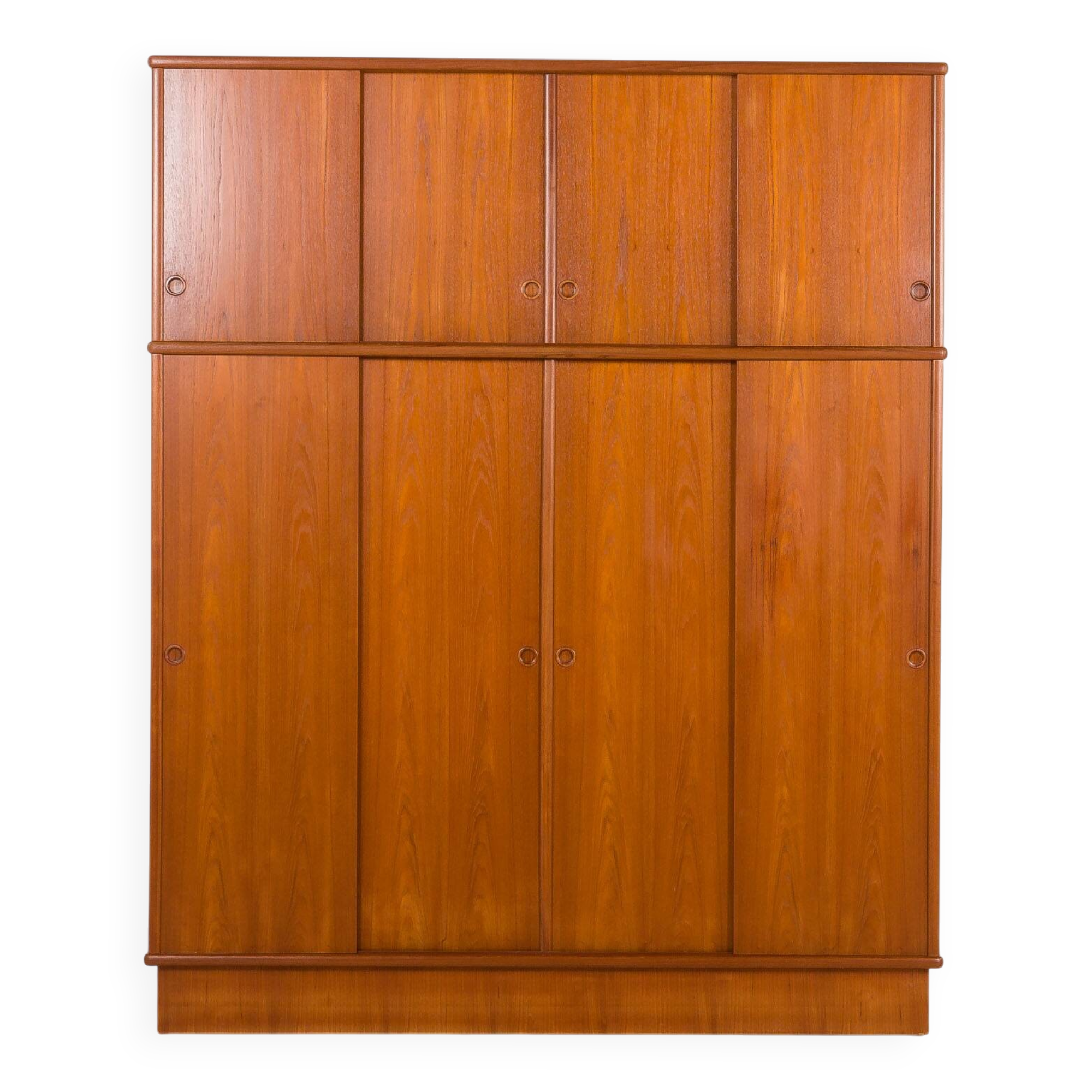 Omann Jun Extra large mid century teak wardrobe, Denmark, 1970s