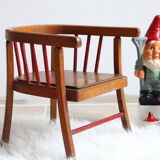 Vintage Baumann wooden children's chair/armchair with bars, 1950s