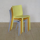 Suite of 4 colorful chairs by Philippe Starck for XO France