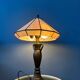 Lampe de table Tiffany Art déco en vitrail violet
