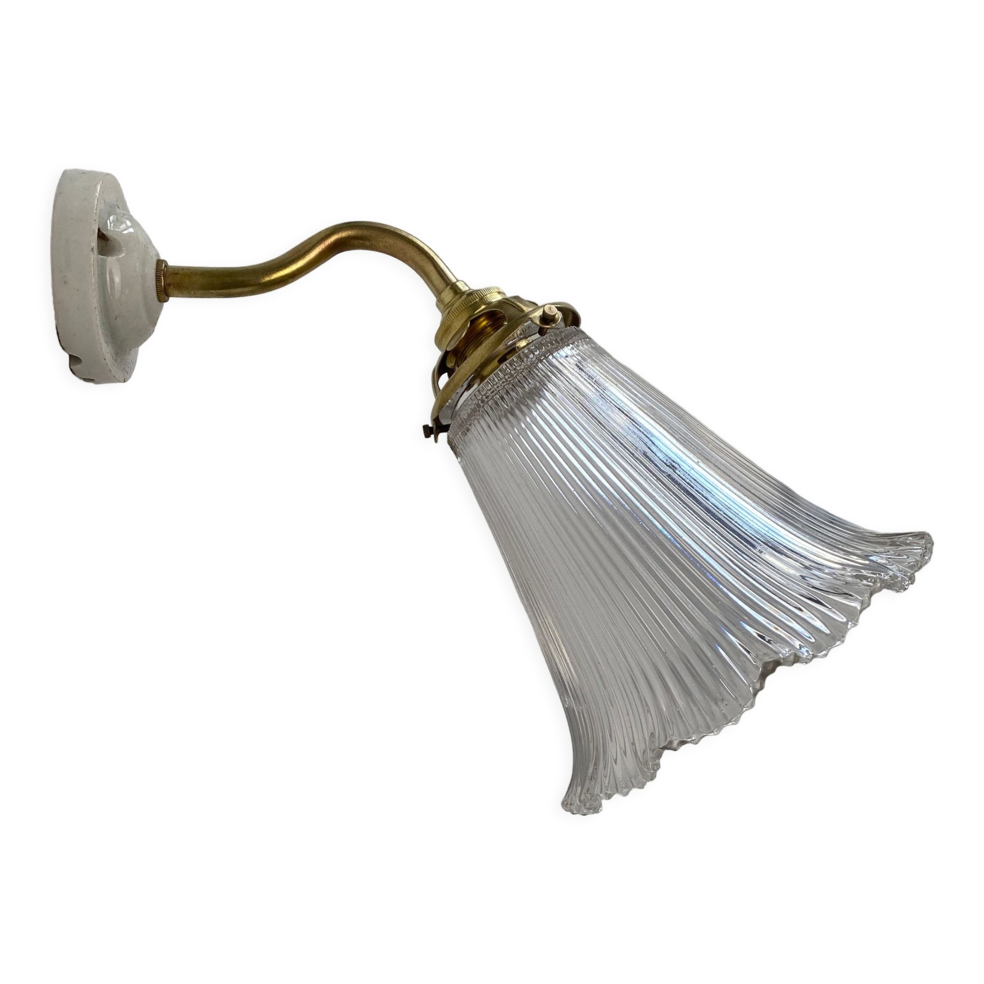 Vintage prismatic glass wall lamp