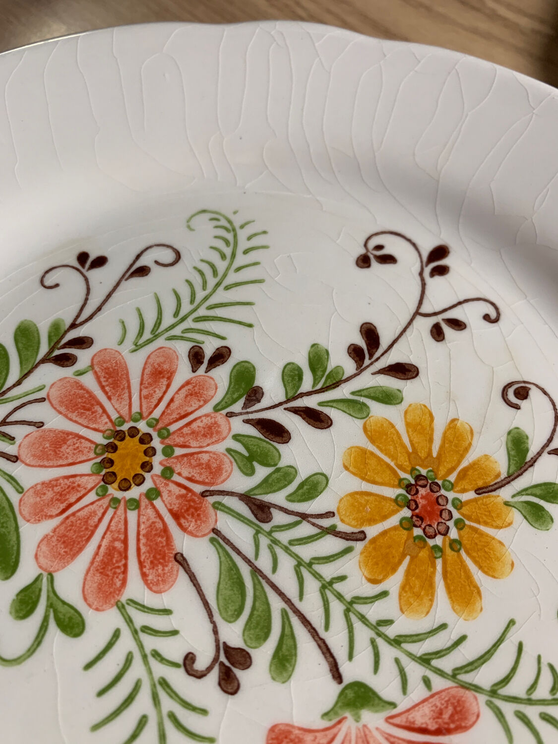 5 vintage flower plate 20,5cm
