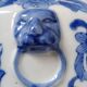 Asian vase shape baluster floral decoration handle Lion's head