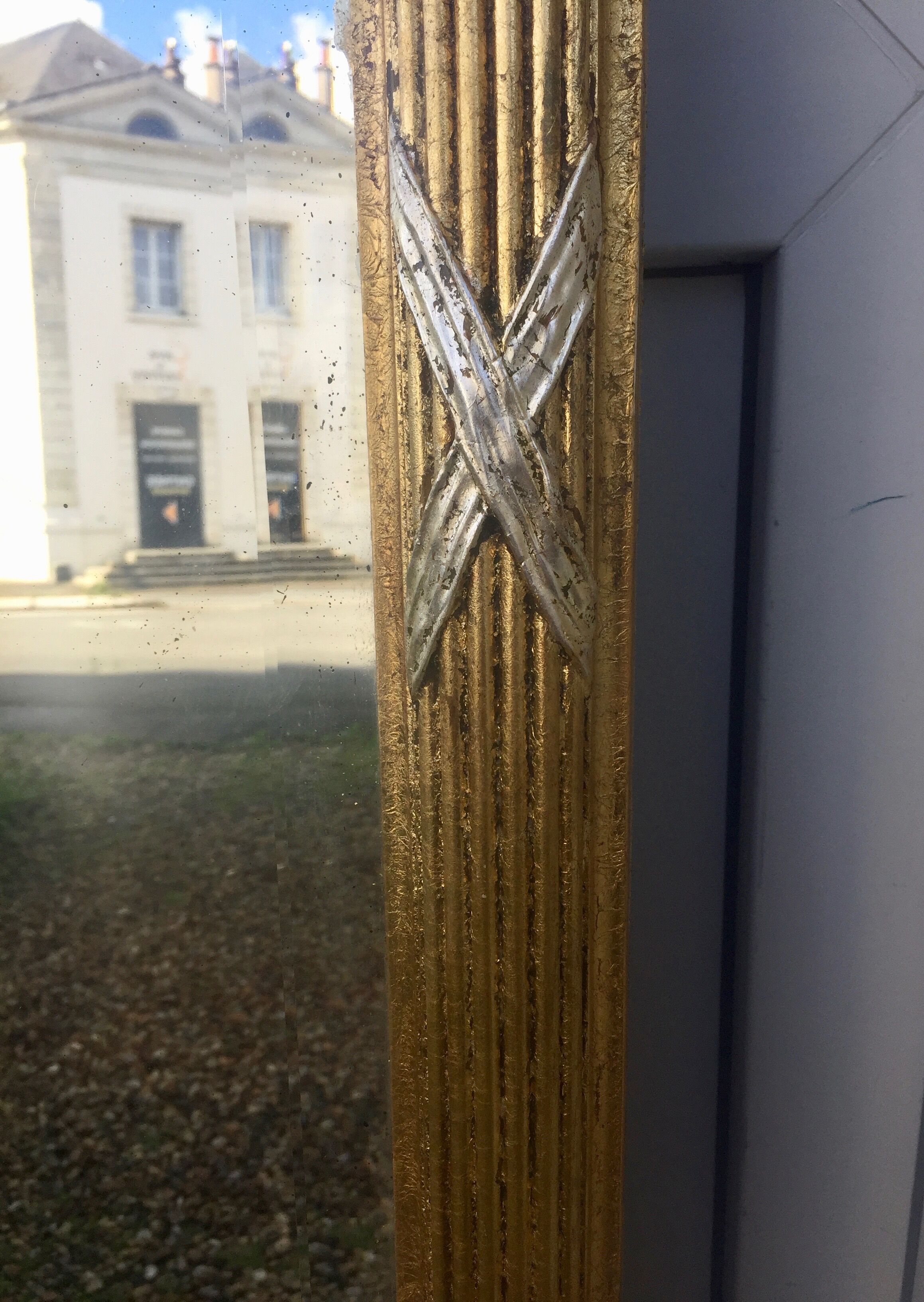 Gold and silver, mirrored early twentieth, 123 x 82 cm