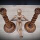 DuO turned wood candle holders