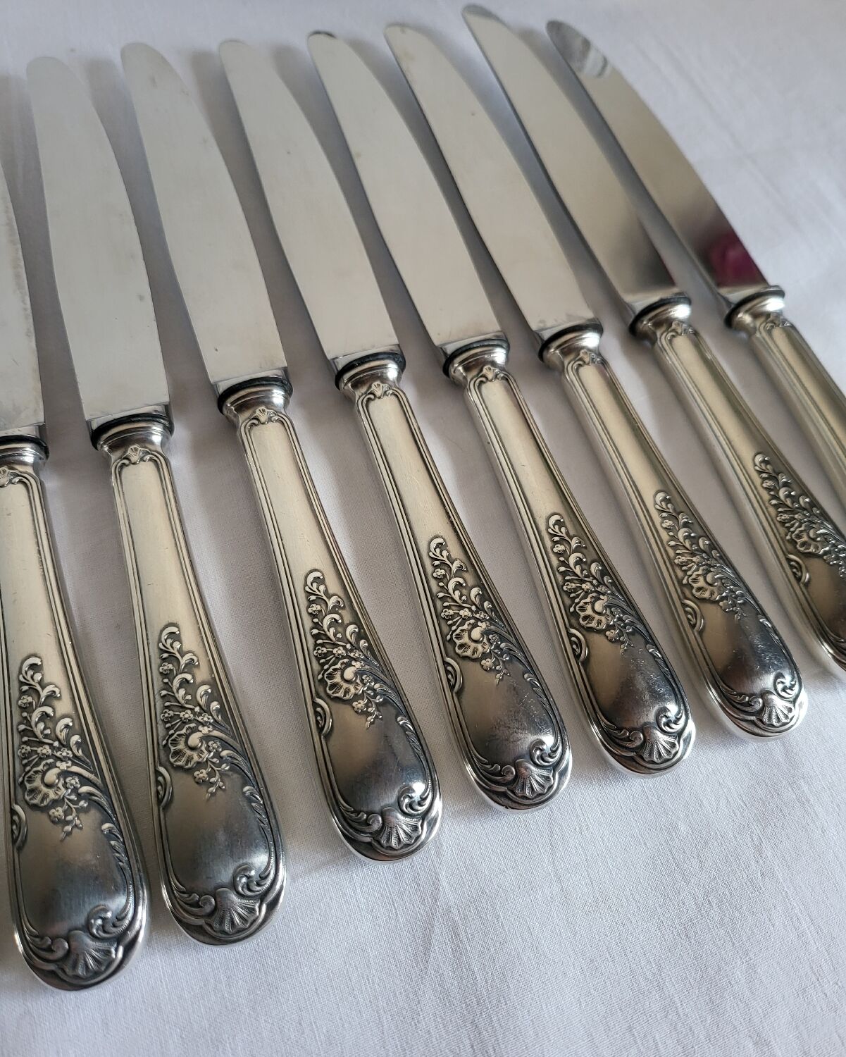 12 silver-plated table knives with stainless steel blades nogent