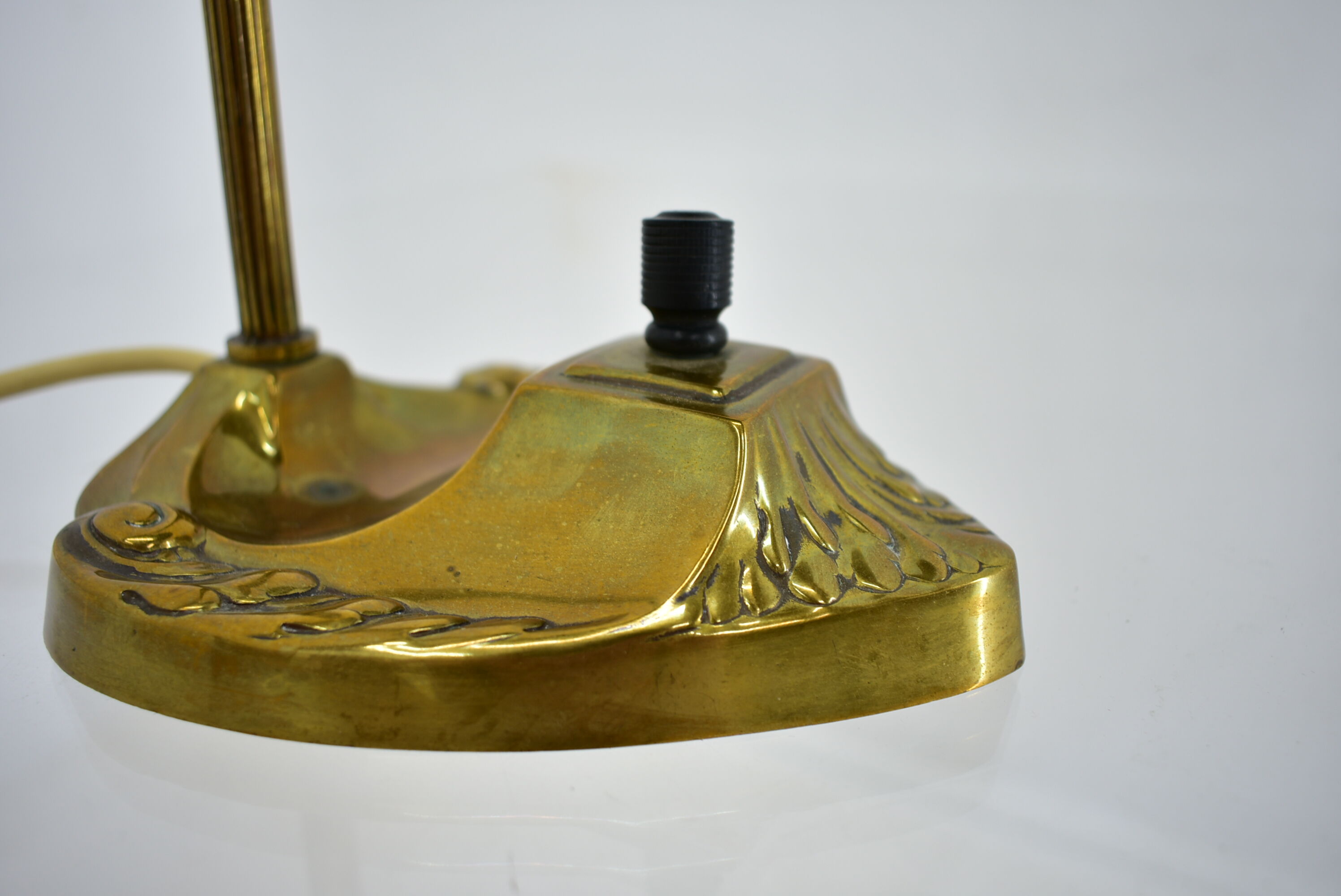 Brass Glass Vintage Table Lamp Style Vienna Secession, 1930s, Austria