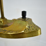 Brass Glass Vintage Table Lamp Style Vienna Secession, 1930s, Austria