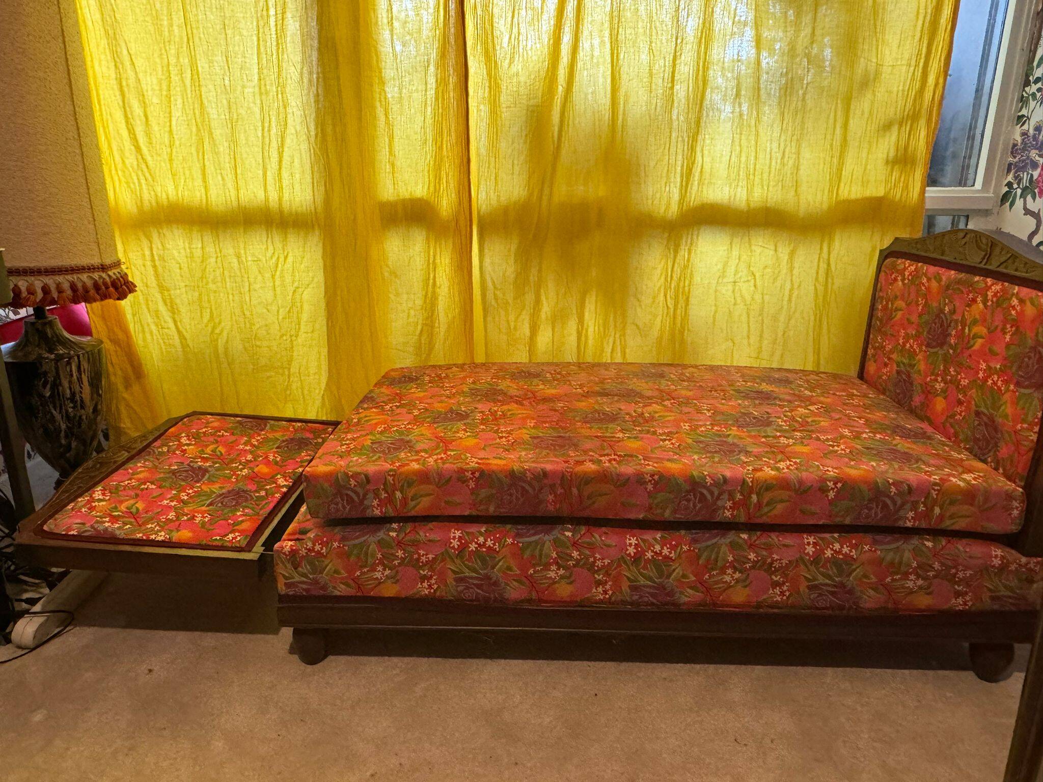 1930s sofa bed original art deco fabric