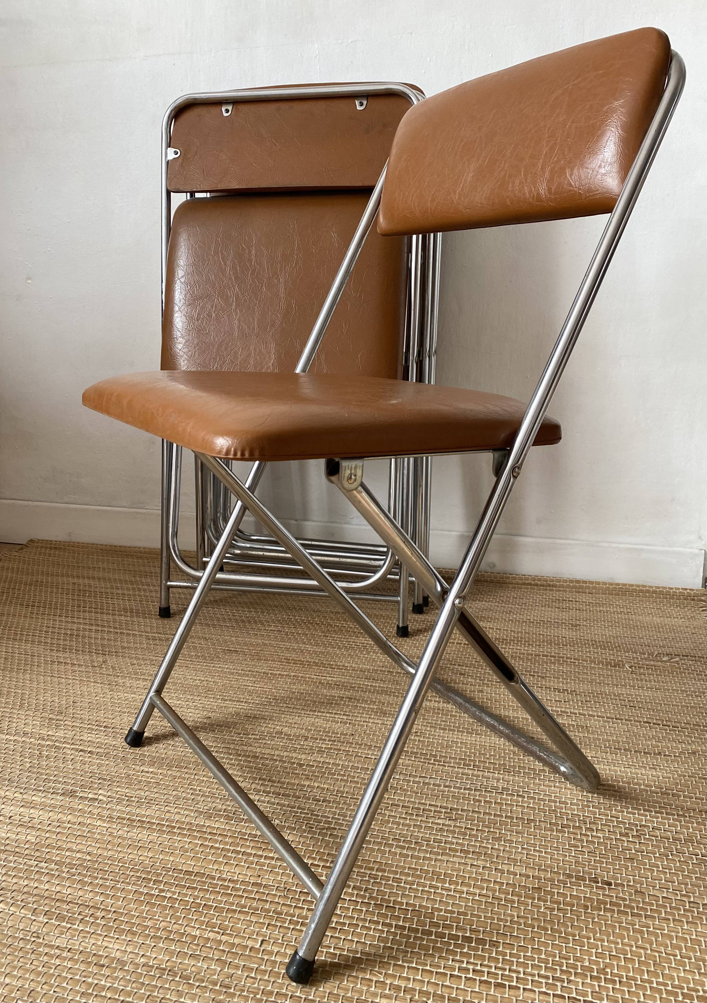 Vintage chrome folding chairs