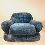 Pair of armchair - vintage - 1960s / 70s - petrol blue color.