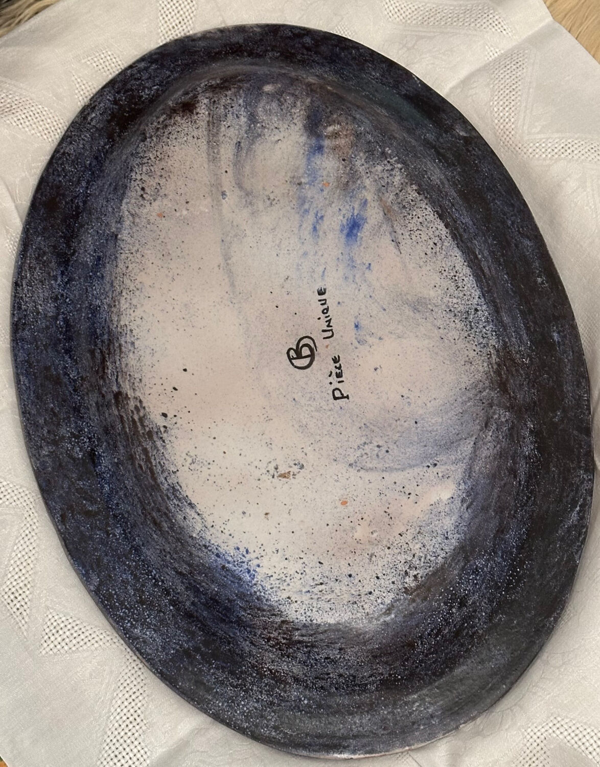 Large ceramic dish by Bernard Buffat.