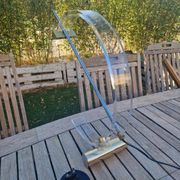 Modernist table lamp in metal, plexiglass, and brass by TECA ITALIA circa 1980.