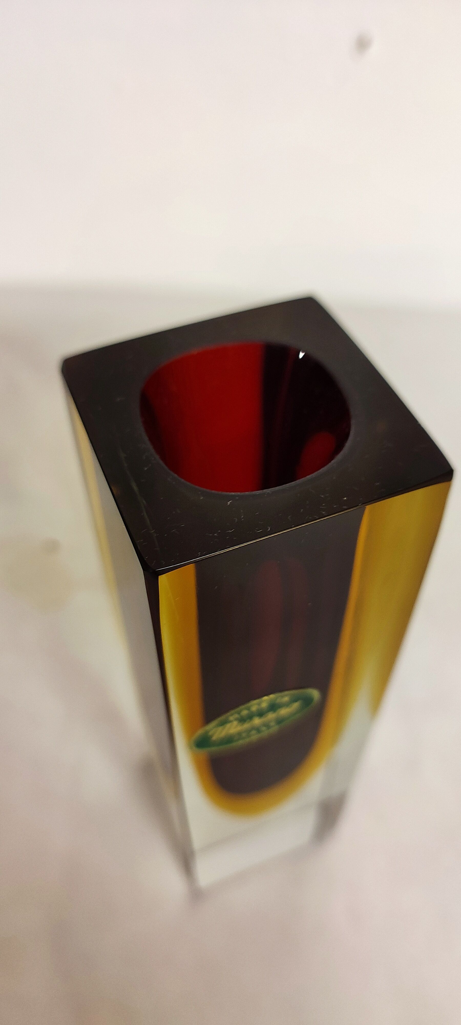 Violet vase "Sommerso" of Murano glass. Italy 1960s.