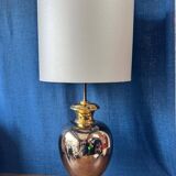 Italian design lamp in silver and gold ceramic. 1970s.