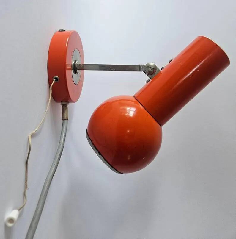 Very Rare Midcentury Wall Lamp, Space Age, Italy, 1970s