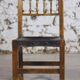 Chaise brutaliste bois et cuir espagnol, 1950