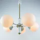 Vintage White 1970s Sputnik Chandelier – Mid-Century Modern Ceiling Light