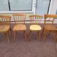 Set of 8 mismatched wooden bistro chairs - vintage