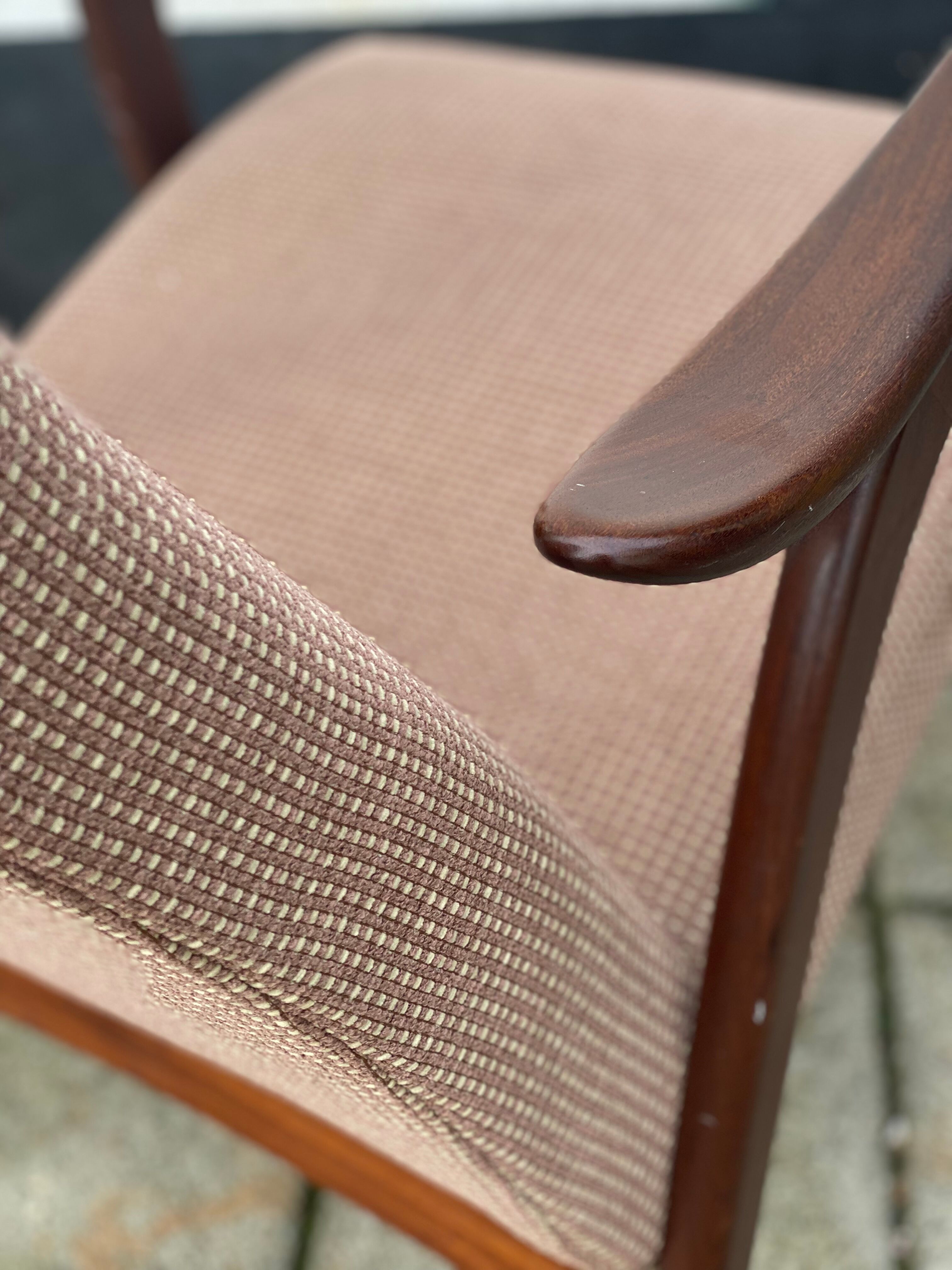 Swedish mid century modern teak high back chair