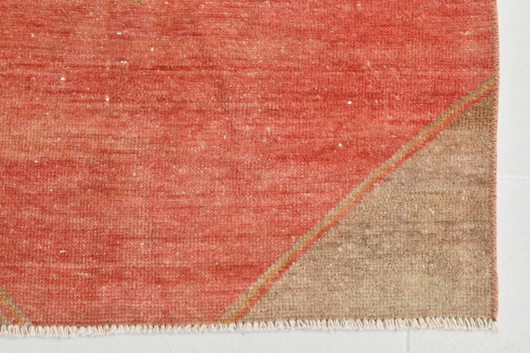 Red & Cream Classic Turkish Runner Rug, 75x296Cm