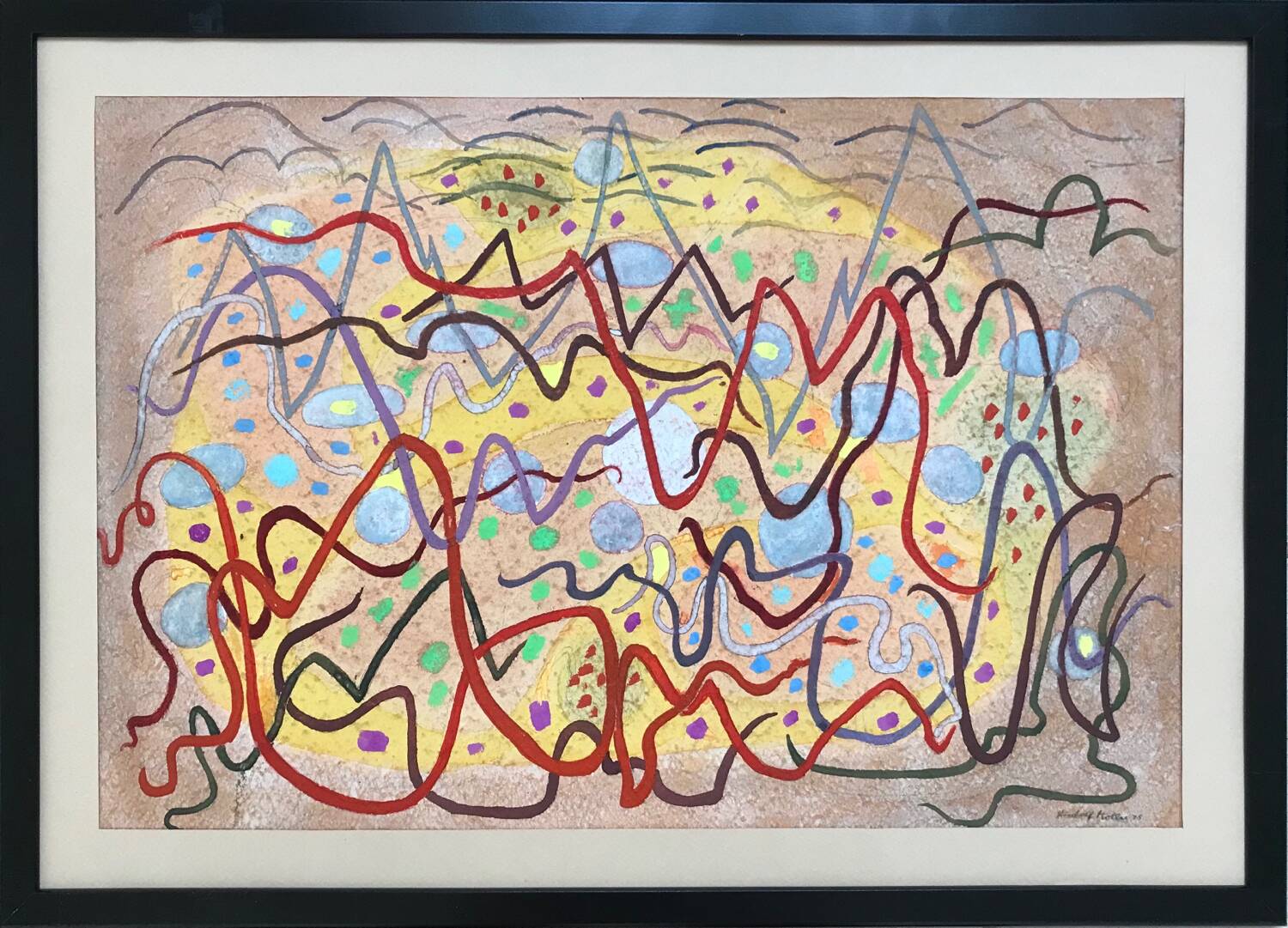 Rudolf möller 1881-1967.composition,1918.gouache et aquarelle